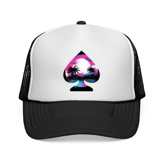 Tropical Synthwave Trucker Caps
