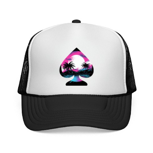 Tropical Synthwave Trucker Caps