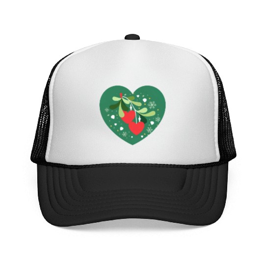Mistletoe Hearts Trucker Caps