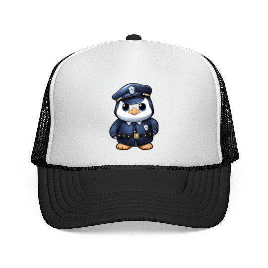 Penguin police Trucker Caps