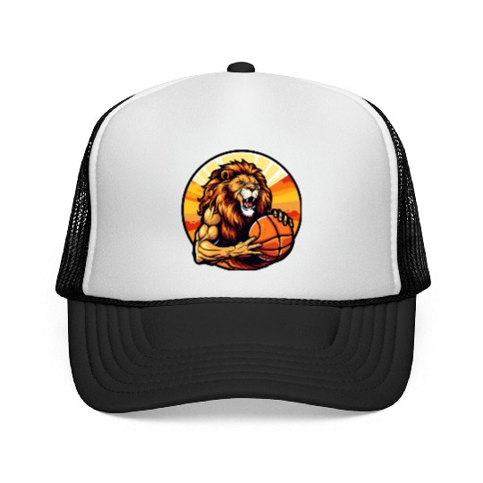 Basketball lion Trucker Caps
