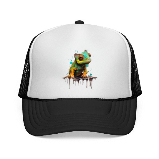 Cute Chameleon for Lizard Pet Lover Trucker Caps