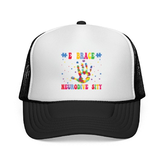 embrace neurodiversity - Embrace ADHD Autism ASD. Trucker Caps