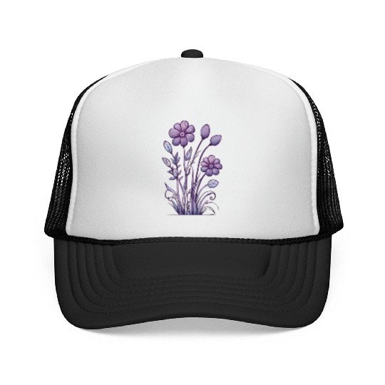 Lavender Majesty: A Tapestry of Orchids and Lilacs Trucker Caps