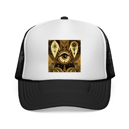 Abstract New Age 1920s Steampunk Design Trucker Caps