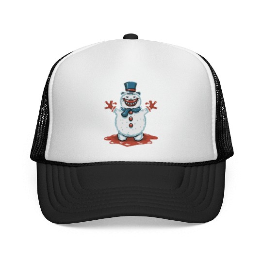 frosty snowman creepy Trucker Caps