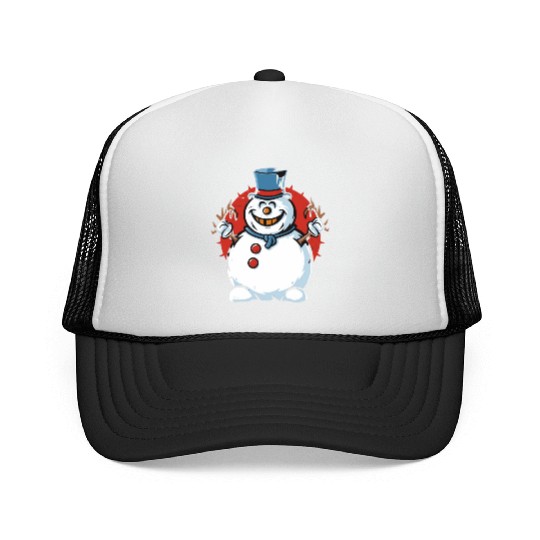 frosty snowman creepy Trucker Caps