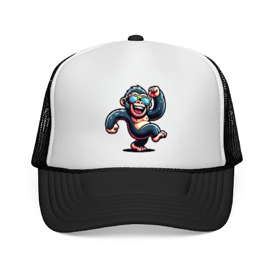 Gorilla With Sunglasses Trucker Caps