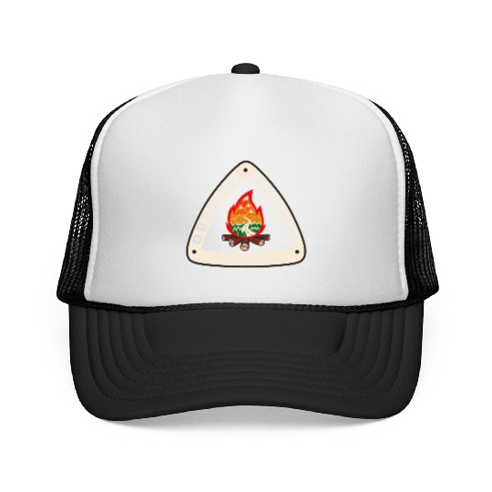 Outdoor Adventure Camper Camping Campfire Tent Trucker Caps