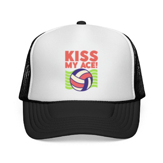 Kiss My Ace Volleyball Lover Trucker Caps