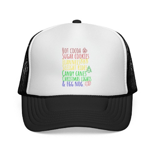 Hot cocoa sugar cookies Christmas lights Trucker Caps