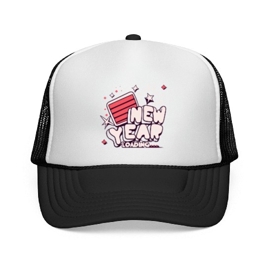 NYE New Year Loading Cheers To Festive New Year's Trucker Caps