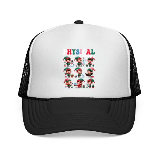 Christmas Gnome Santa Physical Therapy Xmas Trucker Caps