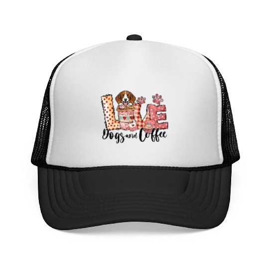 Beagle Dog Coffee Lover Dog Mom Valentines Day Trucker Caps