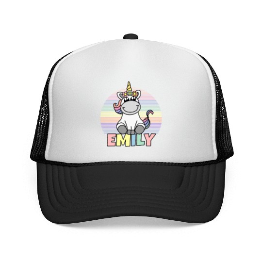 Emily Name Unicorn Trucker Caps