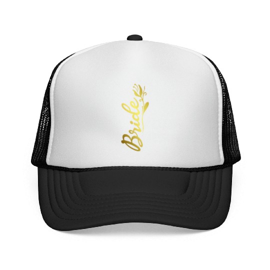 Bride Faux Gold Tulip Flourish Trucker Caps