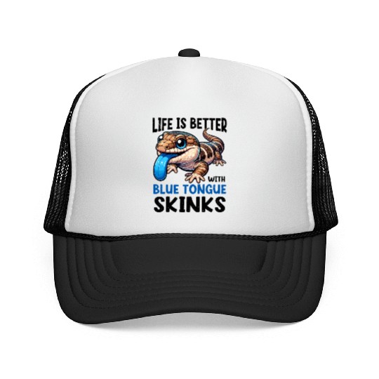 Lizard Collector Reptile Lover Blue Tongue Skink Trucker Caps