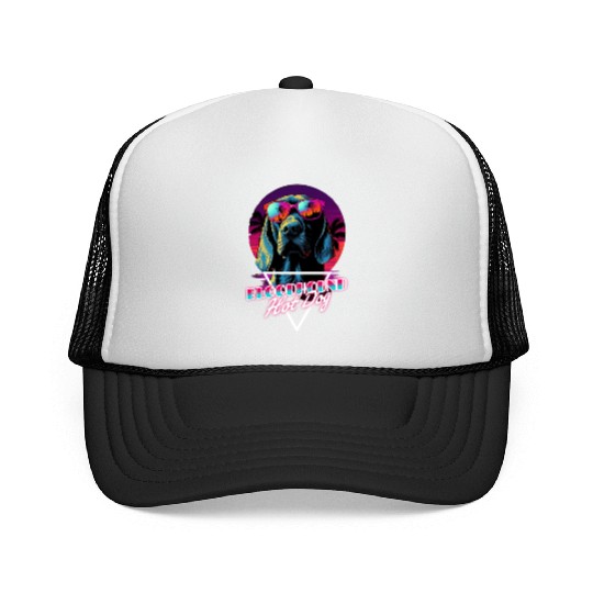 Retro Wave Bloodhound Hot Dog Trucker Caps