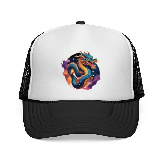 traditional Chinese dragon Trucker Caps