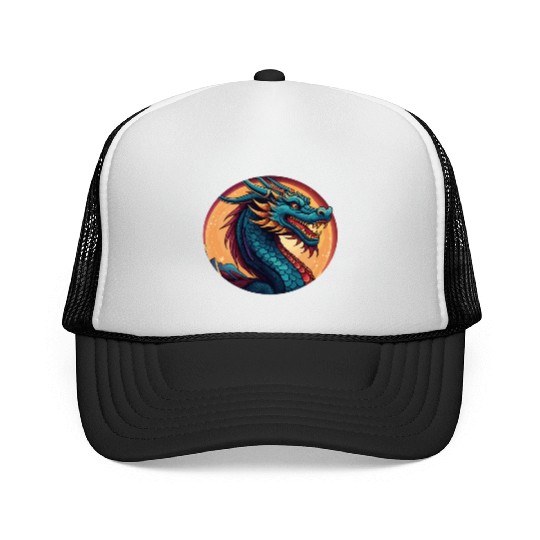 traditional Chinese dragon Trucker Caps