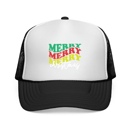 Merry merry merry Christmas, Xmas Design Trucker Caps