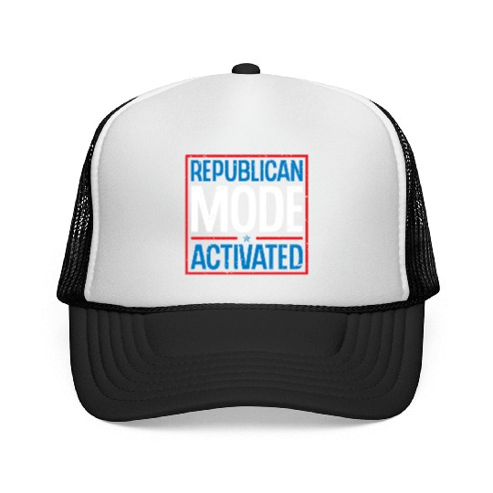 Republican Mode Activated American Voter Voting Trucker Caps