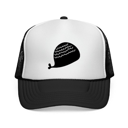 Lonely Black Whale In The Ocean Trucker Caps