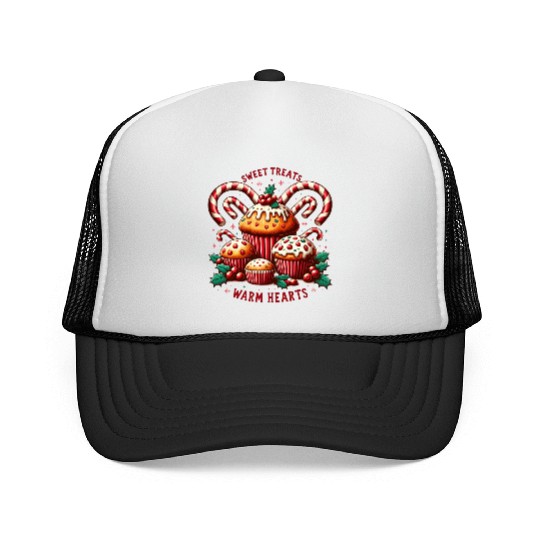Sweet Treats Vintage Christmas Muffins Baking Trucker Caps
