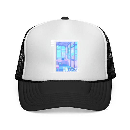Lofi Soft Pastel Aesthetic Japan School Otaku Anim Trucker Caps
