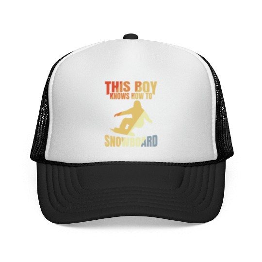 Funny Snowboarding Boy Trucker Caps