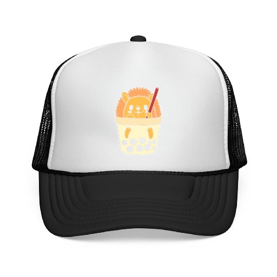 Boba Tea Hedgehog Pet Lover Gift Trucker Caps