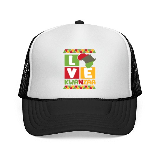 Happy Kwanzaa Vibes Black Heritage Holiday Trucker Caps
