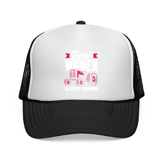 Real Women Marry Farmer Funny Farmer Gift Trucker Caps