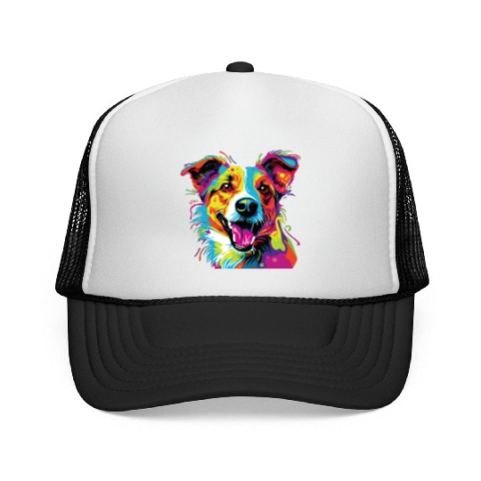 Watercolor Colorful Jack Russell Terrier Trucker Caps