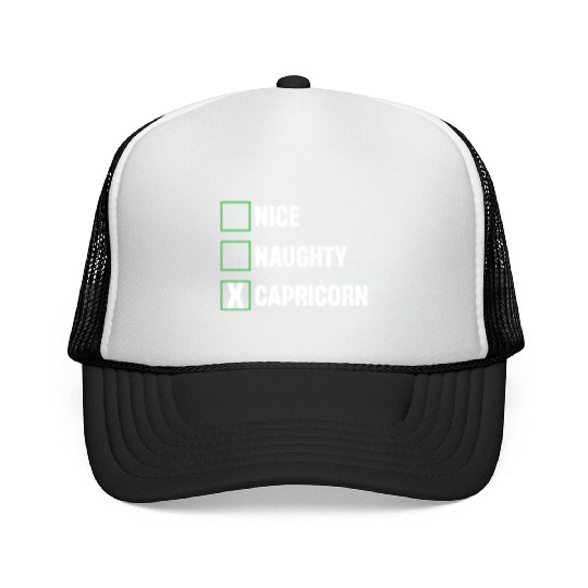 Nice Naughty Capricorn Funny Horoscopes Trucker Caps