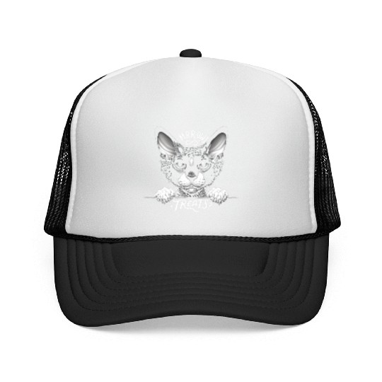 Cornish Rex More Treats 37 - Cute realistic cat Trucker Caps