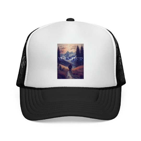 Bigfoot Wander Design Trucker Caps