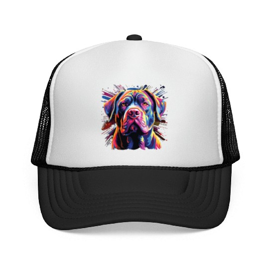 Watercolor Colorful Cane Corso Trucker Caps
