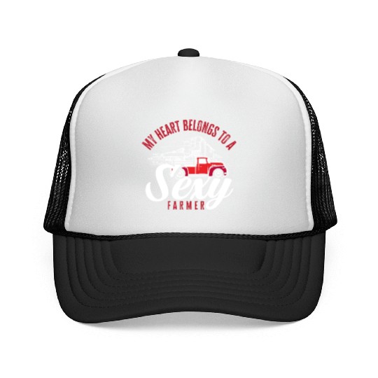 My Heart Belongs To A Sexy Farmer Fun Farmer Gift Trucker Caps