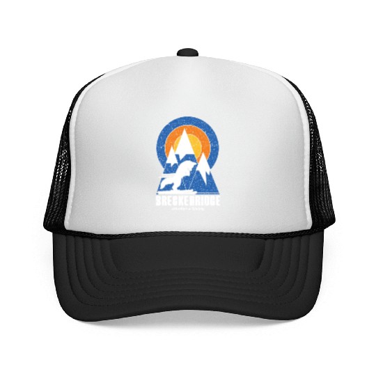 Retro Breckenridge Ski White Fox Trucker Caps