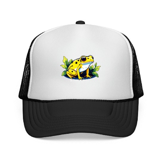 Golden Poison Frog Illustration Trucker Caps