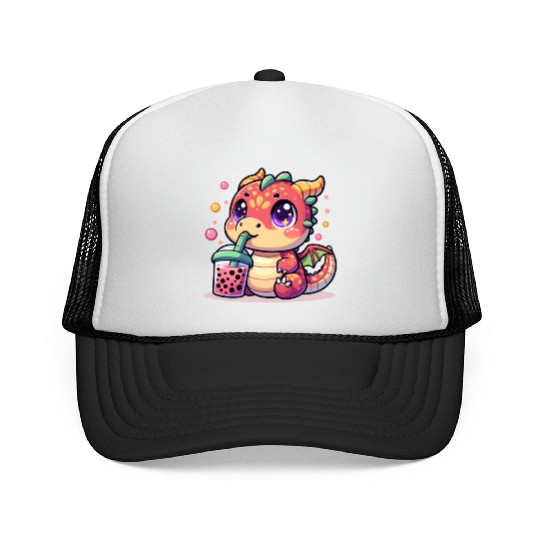 Boba Tea Dragon Kawaii Trucker Caps