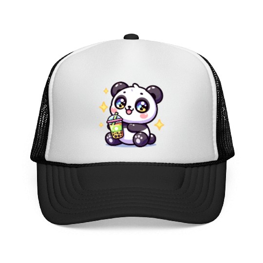 Panda Bubble Tea Boba Kawaii Trucker Caps