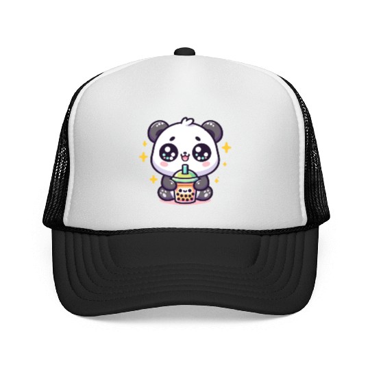 Panda Bubble Tea Boba Kawaii Trucker Caps