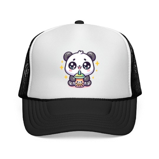 Panda Bubble Tea Boba Kawaii Trucker Caps