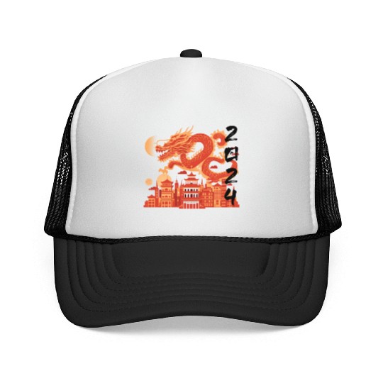 Year Of The Dragon Trucker Caps | chinese lanterns