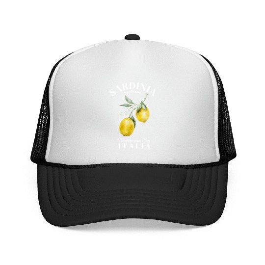 Sardinia Island Sargenda Italia Lemon design Trucker Caps