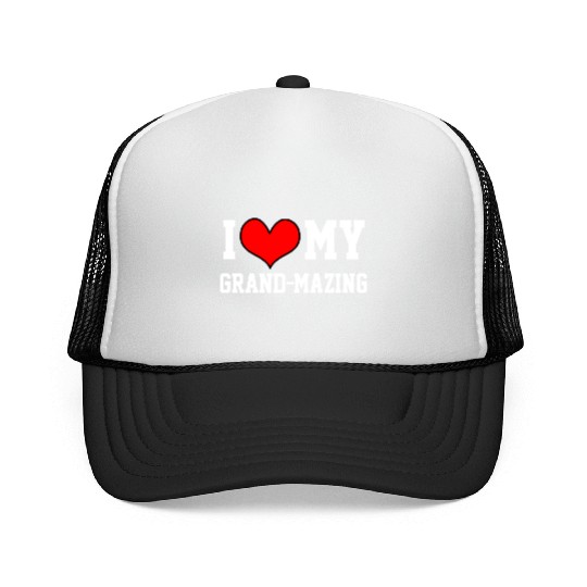 I Love My Grandma Amazing Puns Fun Mothers Day Kid Trucker Caps