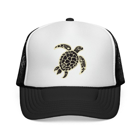 Sea Turtle Design 2 Color Vector Trucker Caps