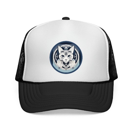 tiger cat Trucker Caps
